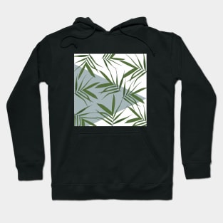 Leaves decoration. Triangles. green. white. Hoodie